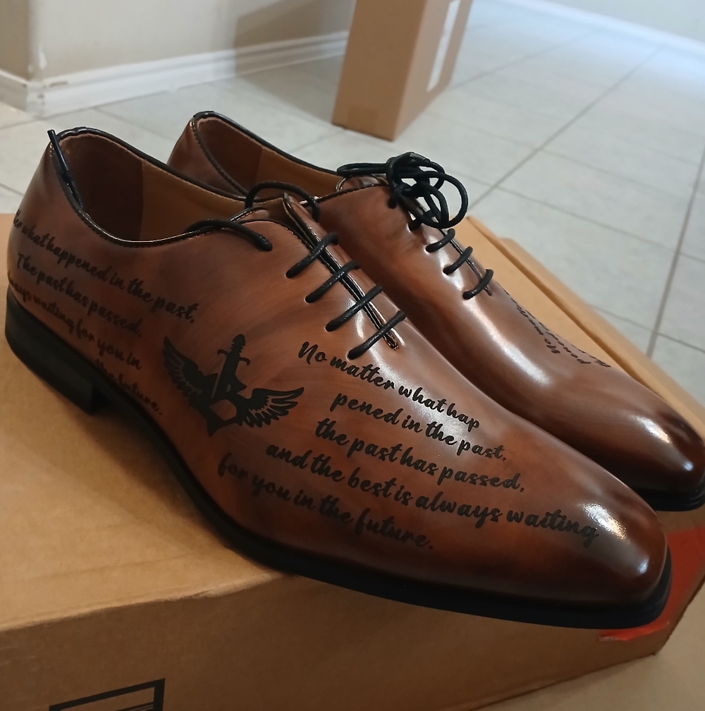 Jtai Brown Leather Men's Dress Shoes Sz 11